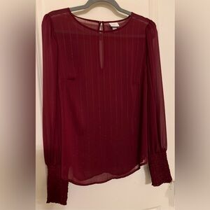 Burgundy Sheer Shirt
